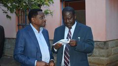 File image of Siaya Governor James Orengo with Azimio la Umoja party leader Raila Odinga