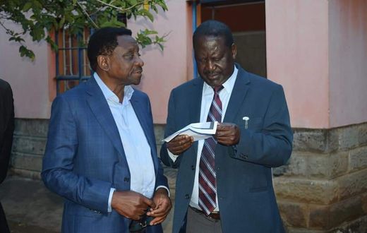 File image of Siaya Governor James Orengo with Azimio la Umoja party leader Raila Odinga