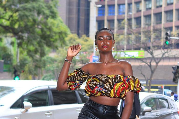 Kenyan street model, fashionista and musician Kaycee Mboya 'Lupita Nyar Kisumo'
