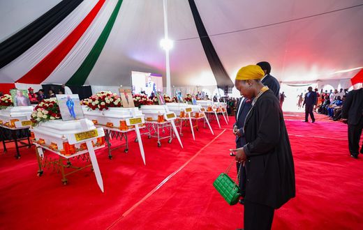 Funeral ceremony for 21 children who died in Hillside Endarasha Academy