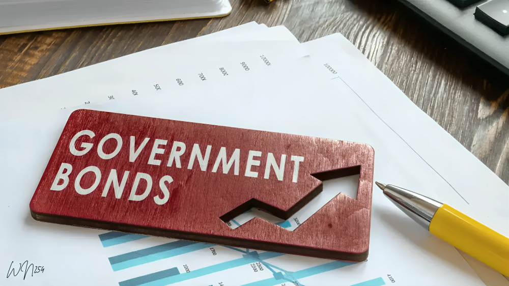An imagery showing treasury bills and bonds