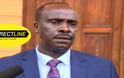 Lawyer Danstan Omari speaking outside Milimani Law Courts
