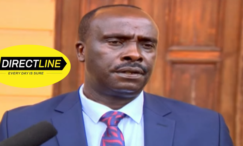Lawyer Danstan Omari speaking outside Milimani Law Courts
