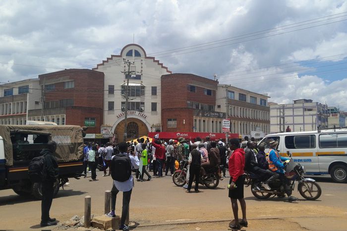 Students in Eldoret, Uasin Gishu during demonstrations against the new university funding model on September 9, 2024