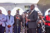 Deputy President Rigathi Gachagua at the Funeral ceremony for 21 children who died in Hillside Endarasha Academy