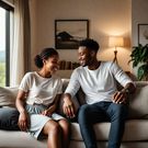 An Ai generated image of a young black couple (Hotpot.ai)