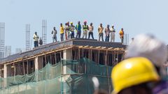 President William Ruto at the Lumumba Estate Affordable Housing Project in Kisumu Central, Kisumu County.