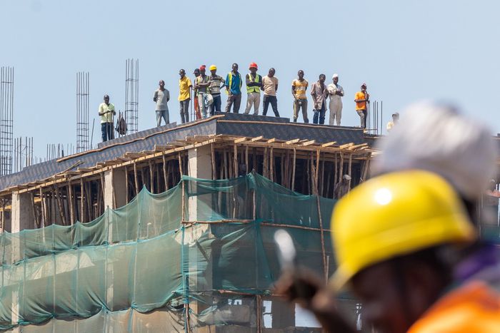 President William Ruto at the Lumumba Estate Affordable Housing Project in Kisumu Central, Kisumu County.