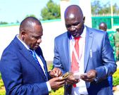 Uasin Gishu Governor Jonathan Bii with his former Deputy Governor John Barorot