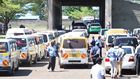 Vehicles lined up for inspection at an NTSA inspection centre