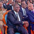 President William Ruto with Moses Kuria during the funeral Service of the latter's sister in Gatundu South, Kiambu County in January 2023