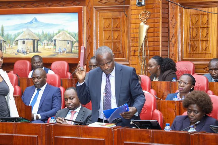 National Treasury and Economic Planning CS John Mbadi during a session of the Senate Committee on Roads, Transportation and Housing