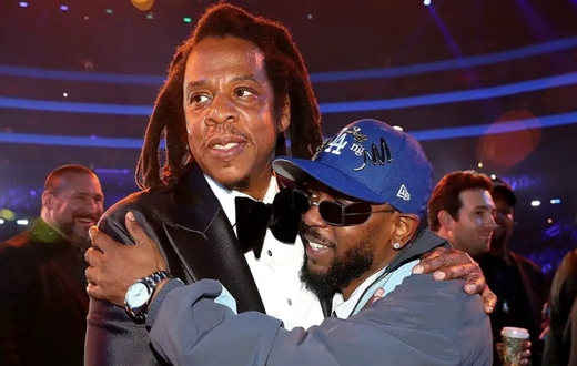 Jay-Z and Kendrick Lamar at the 2023 Grammys