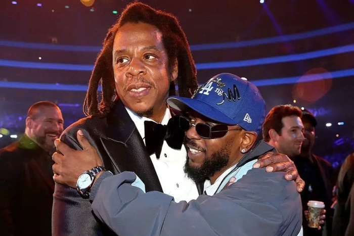Jay-Z and Kendrick Lamar at the 2023 Grammys