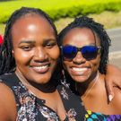 Actress Nyaboke Moraa and her friend Sandra Dacha