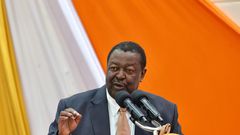 Prime CS Musalia Mudavadi during the launch of the Technical and Vocational Education and Training (TVET-CDACC) Strategic Plan 2023-2027