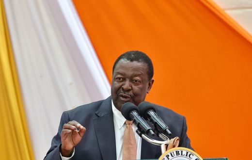 Prime CS Musalia Mudavadi during the launch of the Technical and Vocational Education and Training (TVET-CDACC) Strategic Plan 2023-2027