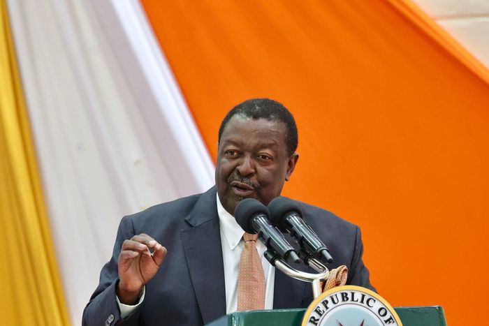 Prime CS Musalia Mudavadi during the launch of the Technical and Vocational Education and Training (TVET-CDACC) Strategic Plan 2023-2027