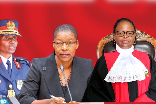 Airforce Commander Fatuma Ahmed, Attorney General Dorcas Oduor and Chief Justice Martha Koome