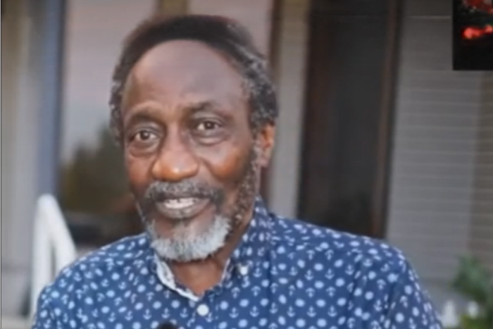 A screenshot image of Jomo Kenyatta's lookalike who lives in the U.S.