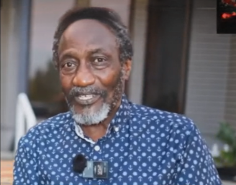 A screenshot image of Jomo Kenyatta's lookalike who lives in the U.S.