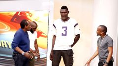 Bradley Mtall with Citizen TV hosts Jeff Koinange, Patrick Igunza and Uncle Bensu