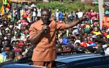 File image of President William Ruto addressing a crowd