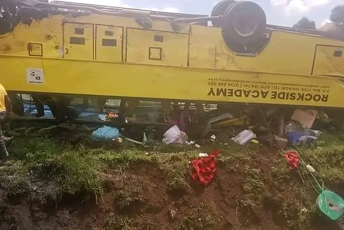 A bus belonging to Rockside Academy