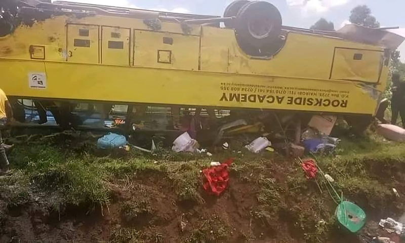 A bus belonging to Rockside Academy