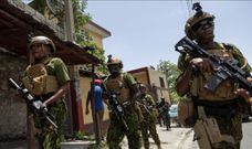 Kenyan officers who are part of the Multinational Special Security Mission in Haiti