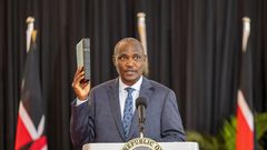 Treasury CS John Mbadi during his swearing in ceremony at State House, Nairobi on August 8, 2024