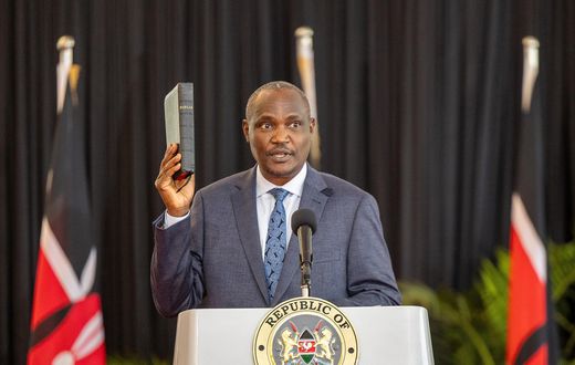 Treasury CS John Mbadi during his swearing in ceremony at State House, Nairobi on August 8, 2024