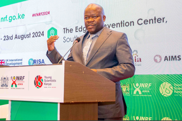Prof Dickson Andala, CEO NRF making remarks during the researchers training workshop at the Kenya National Research Festival 2024
