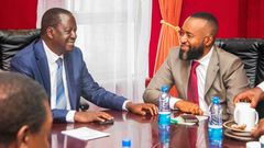 ODM leader Raila Odinga with former Governor Hassan Joho