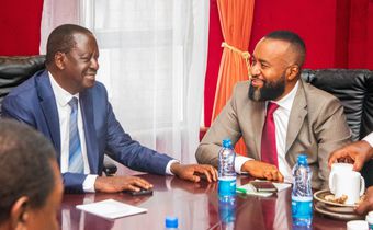 ODM leader Raila Odinga with former Governor Hassan Joho