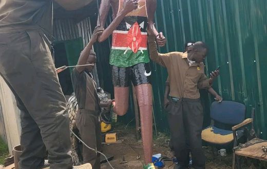 Controversial athlete statue that was mounted in Eldoret