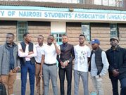 File image of University of Nairobi student leaders outside the students' union offices