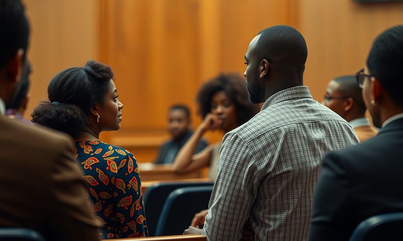 An AI generated image of a couple in court