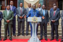 Raila Odinga speaks at KICC when he and President William Ruto announced to the country that the National Multi-Sectoral Forum will start talks on July 15, 2024.