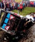 One of the vehicles involved in an accident at Kapmakaa along Kericho-Londiani road