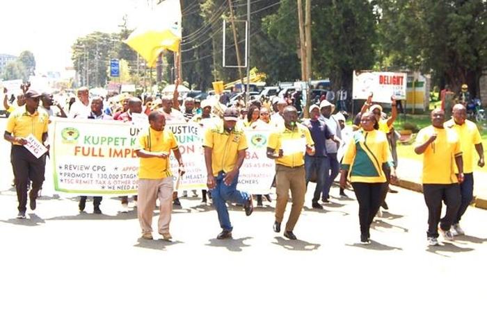 Teachers taking part in a demonstration
