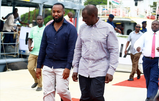Former Governor Hassan Joho and President William Ruto in Mombasa in 2018