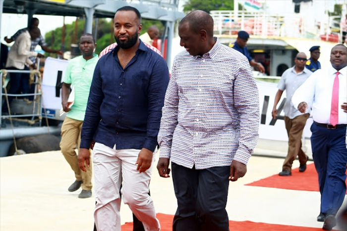 Former Governor Hassan Joho and President William Ruto in Mombasa in 2018