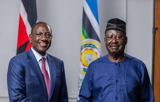 President William Ruto and former Prime Minister Raila Odinga