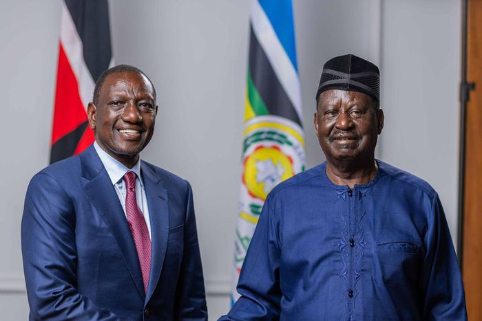 President William Ruto and former Prime Minister Raila Odinga