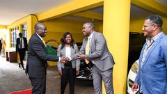 Deputy President Rigathi Gachagua with Cleophas Malala at UDA party headquarters