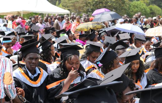 A photo of taken during a past graduation ceremony at Egerton University