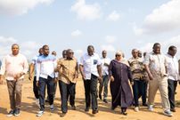 President William Ruto with other leaders at Mackinnon Technical and Vocational College in Kinango