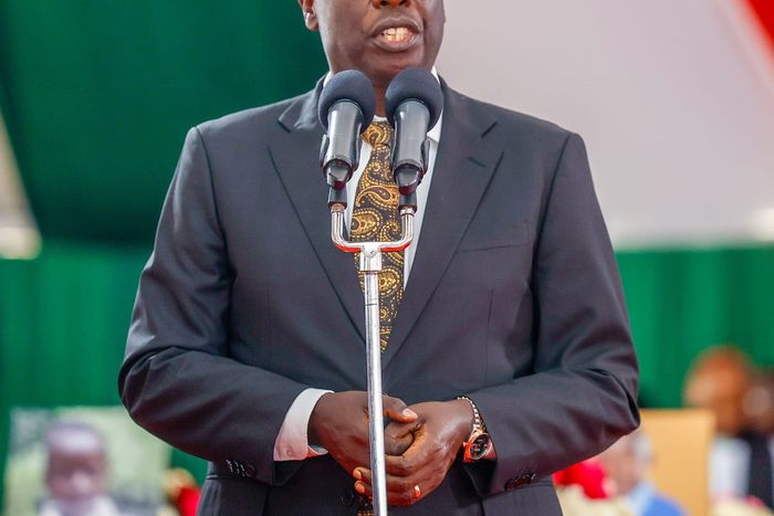 Deputy President Rigathi Gachagua at the Funeral ceremony for 21 children who died in Hillside Endarasha Academy