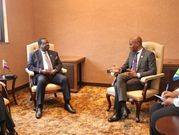 Prime Cabinet Secretary Musalia Mudavadi with former Tanzanian Foreign Affairs MinisteJanuary Makamba.